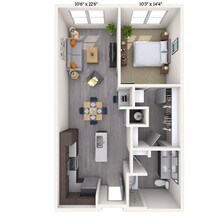 Traditional 1x1 674-875 SF 119 floor plan